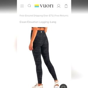 Vuori Elevation black camo leggings sz M